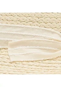 Slub Bow Straw Cloche Hat