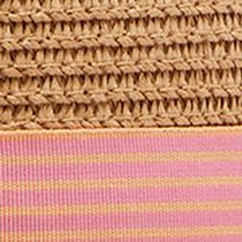 Preppy Stripe Band Straw Hat