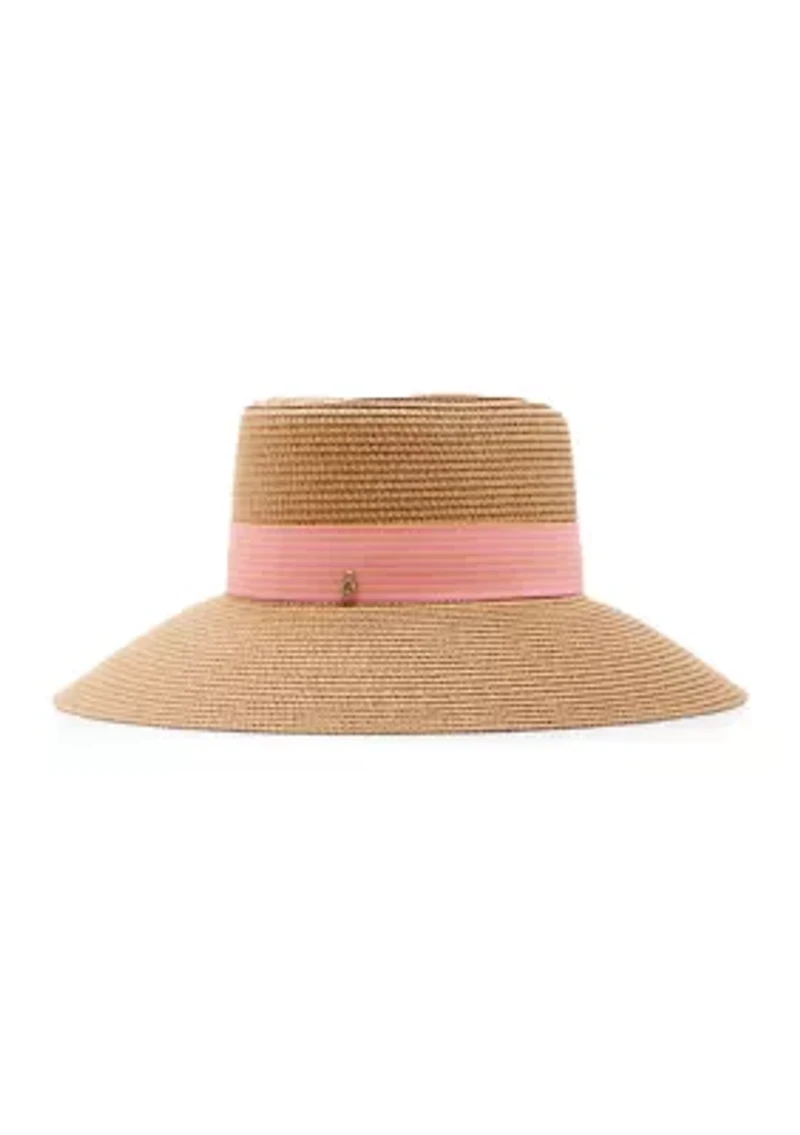 Preppy Stripe Band Straw Hat