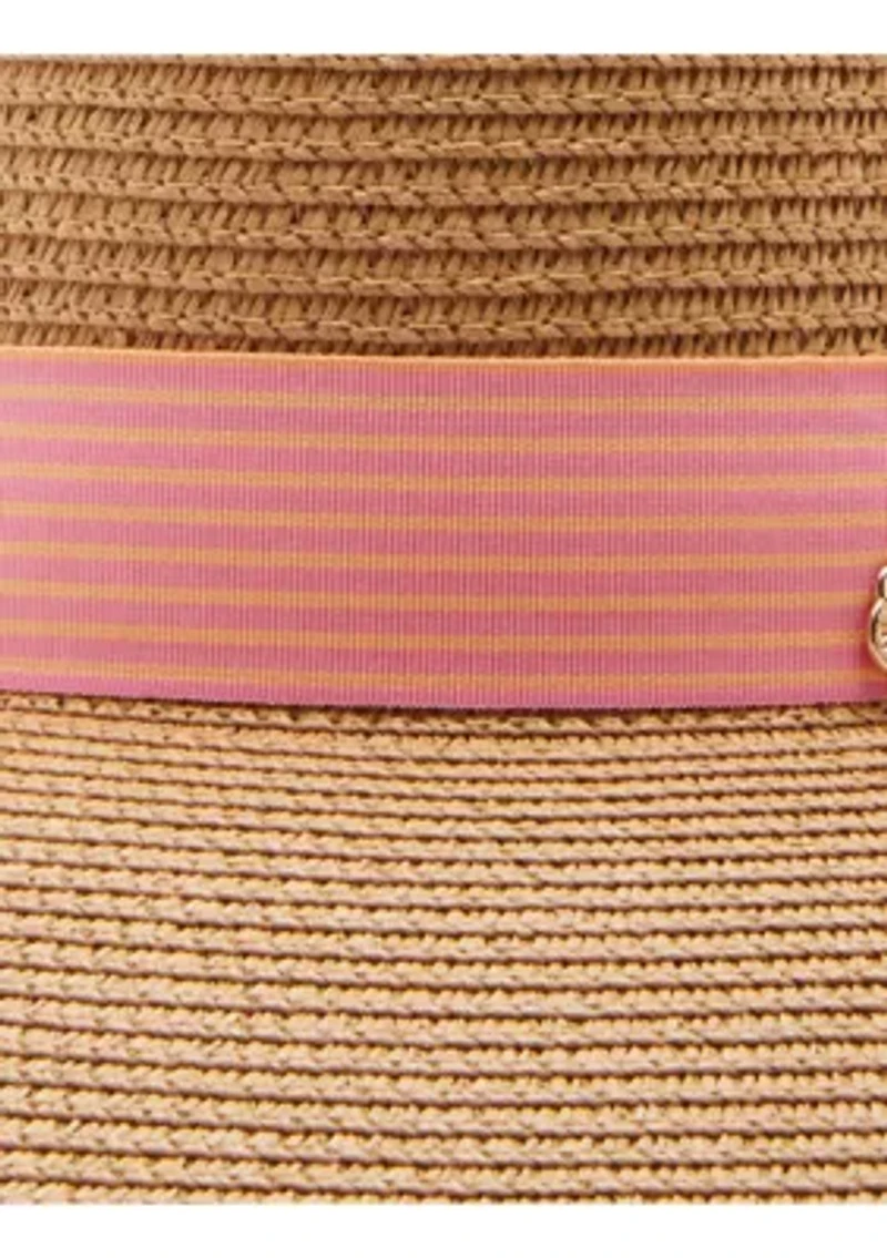 Preppy Stripe Band Straw Hat