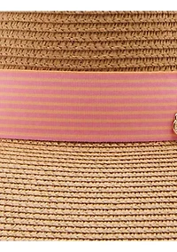 Preppy Stripe Band Straw Hat