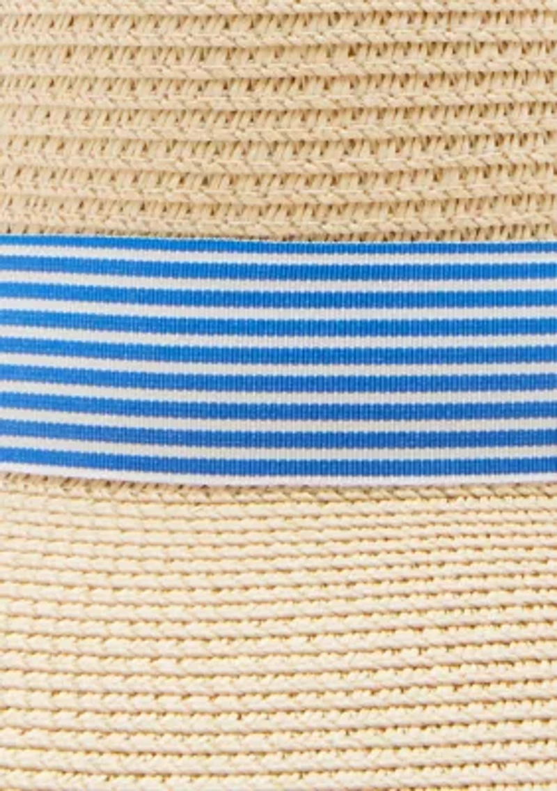 Preppy Stripe Band Straw Hat