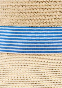 Preppy Stripe Band Straw Hat