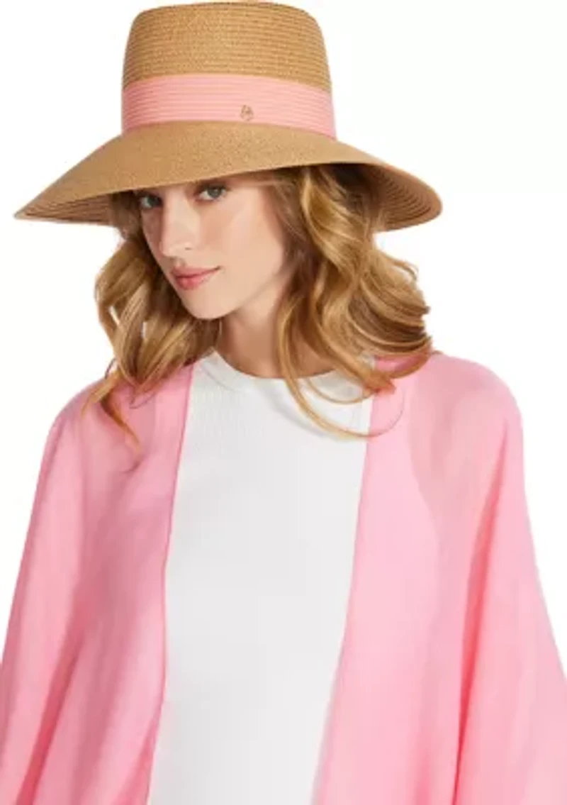 Preppy Stripe Band Straw Hat