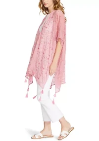 Trailing Floral Embroidery Ruana