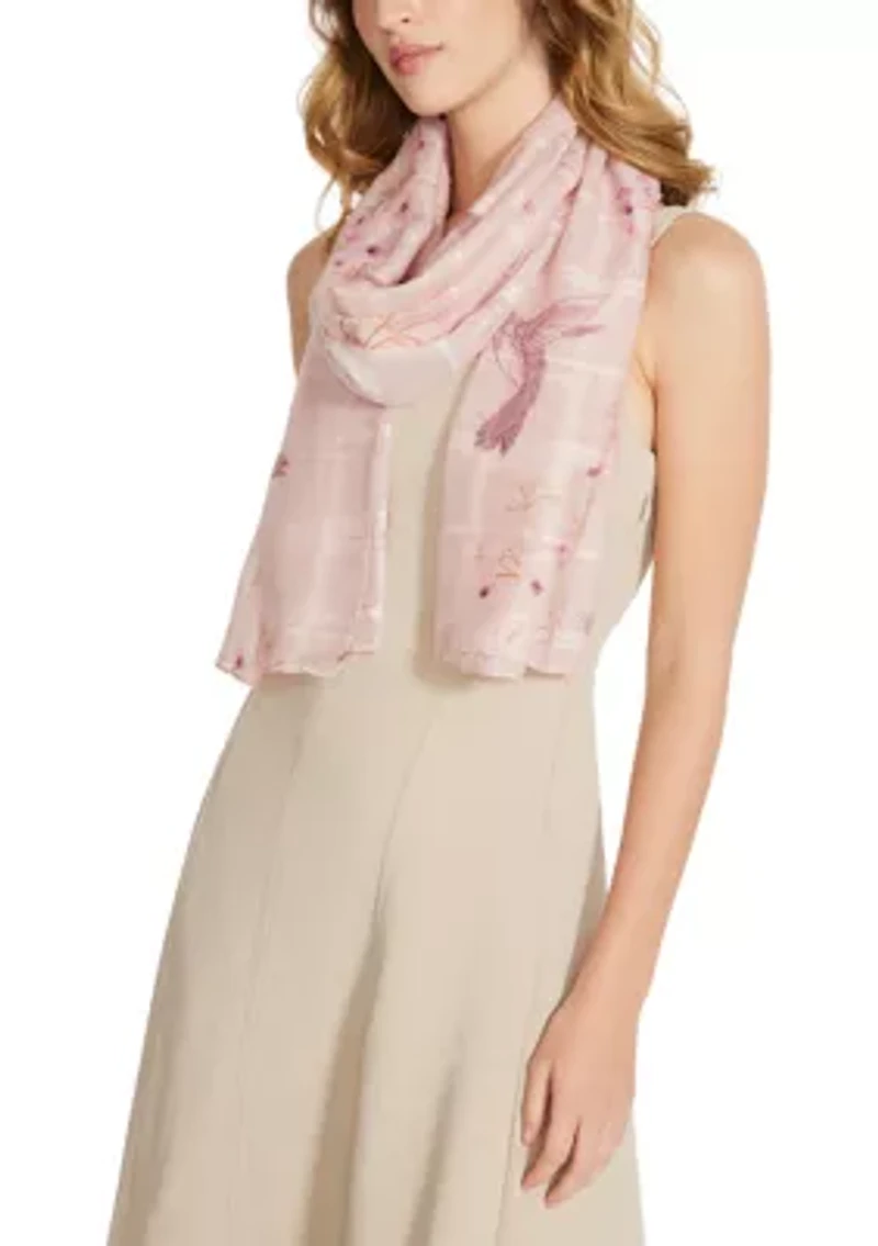 Hummingbird Bloom Oblong Scarf
