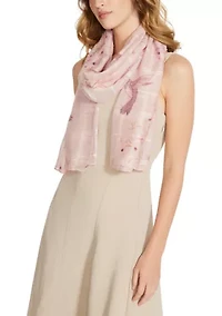 Hummingbird Bloom Oblong Scarf