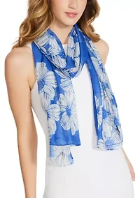 Oversized Floral Printed Oblong Scarf