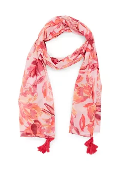 Abstract Blooms Oblong Scarf