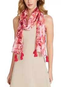 Abstract Blooms Oblong Scarf
