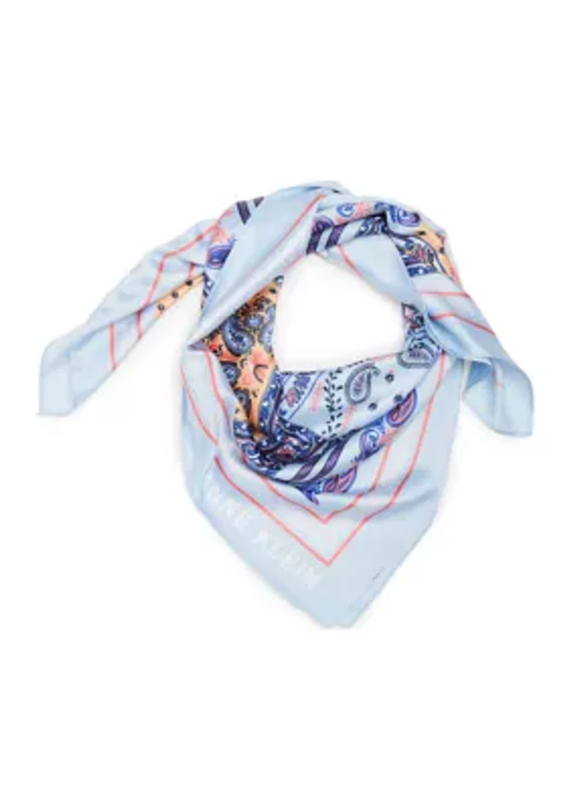 Patchwork Printed Satin Square Scarf