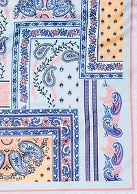 Patchwork Printed Satin Square Scarf