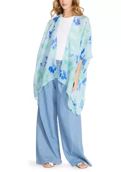 Women's Brushed Floral Ruana