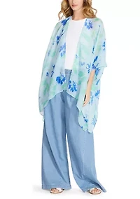 Women's Brushed Floral Ruana