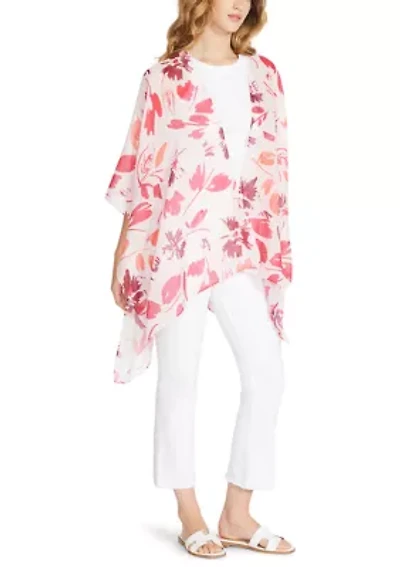 Women's Brushed Floral Ruana