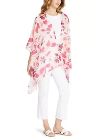 Women's Brushed Floral Ruana