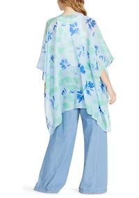 Women's Brushed Floral Ruana