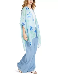 Women's Brushed Floral Ruana