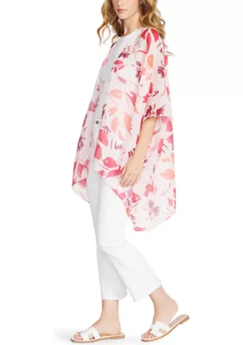 Women's Brushed Floral Ruana