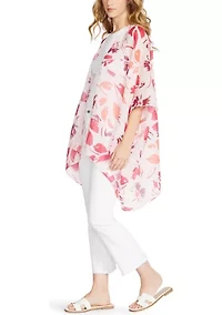 Women's Brushed Floral Ruana