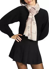 Digital Floral Printed Oblong Scarf