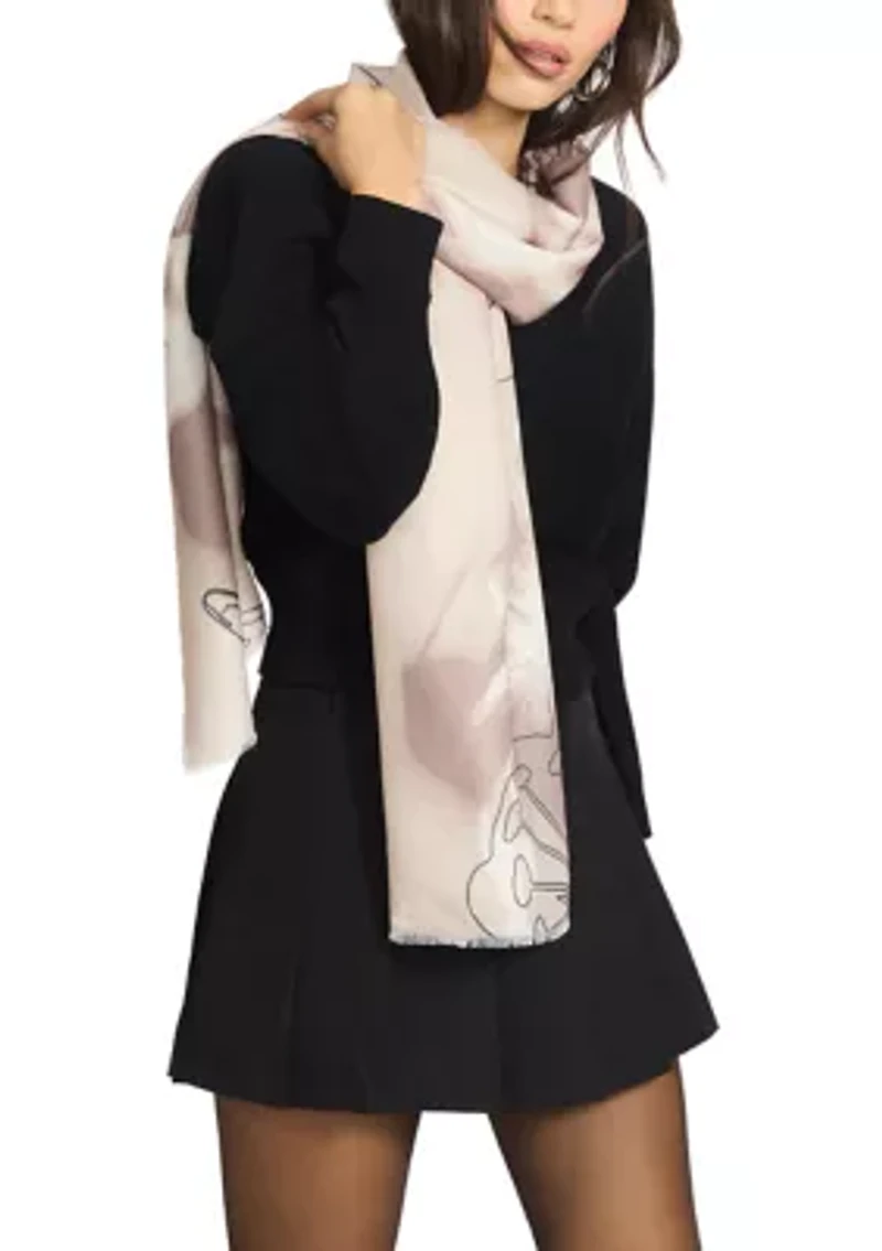 Digital Floral Printed Oblong Scarf