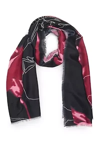 Digital Floral Printed Oblong Scarf