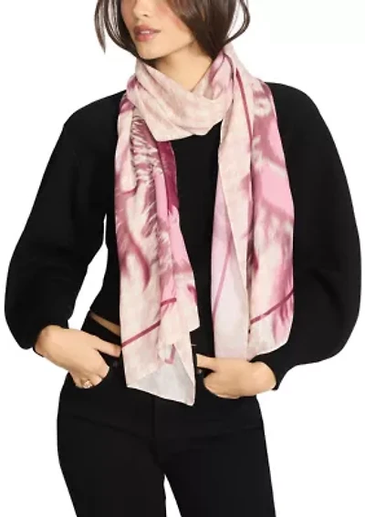 Blurred Floral Oblong Scarf