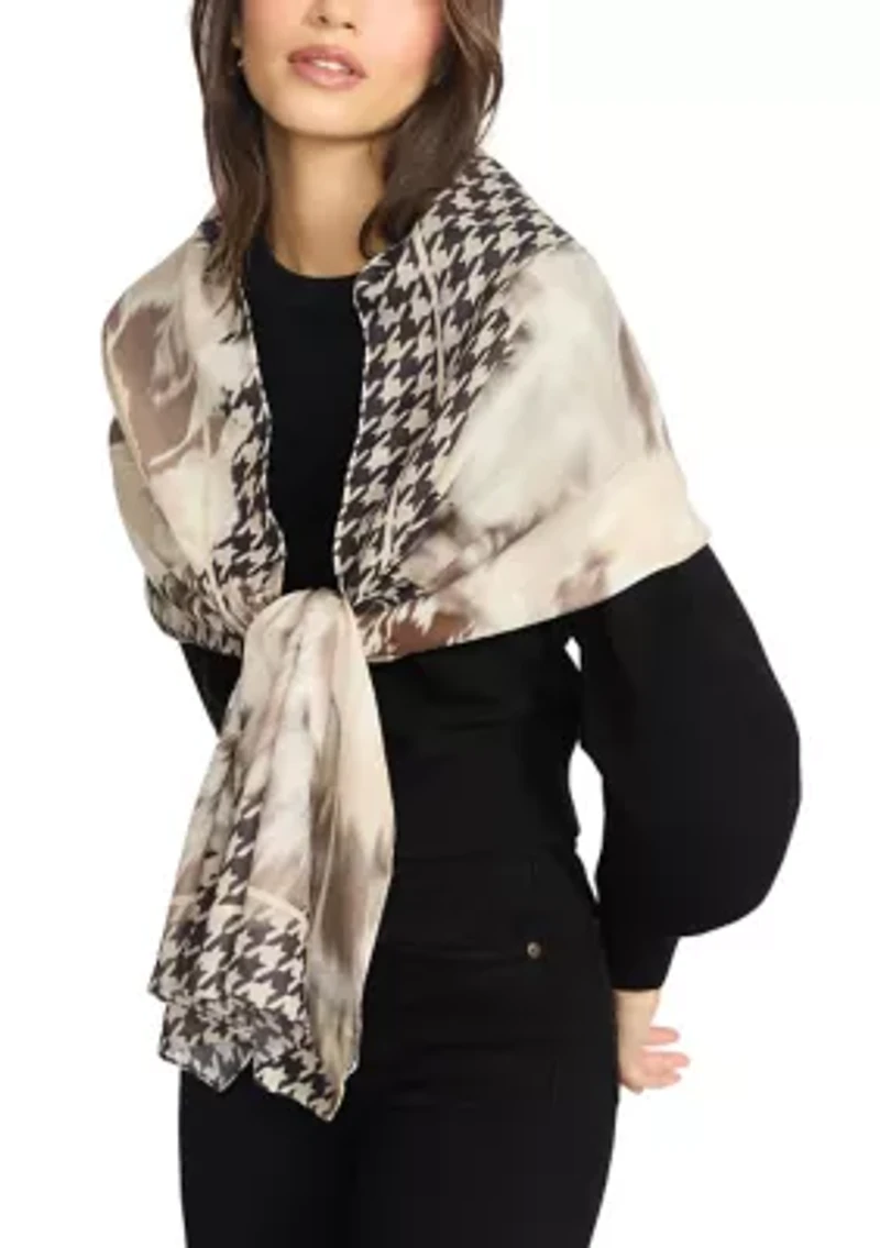 Blurred Floral Oblong Scarf
