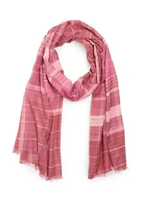 Plaid Oblong Scarf