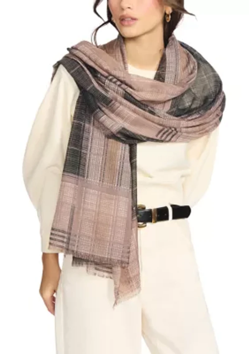 Plaid Oblong Scarf