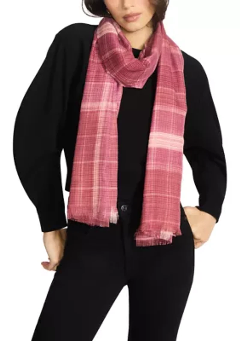 Plaid Oblong Scarf