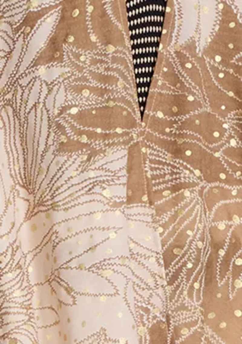 Women's Floral Foil Dotted Topper