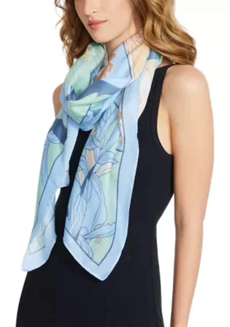 Picture Frame Floral Oblong Scarf