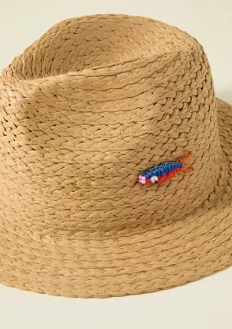 Sewing Down South x Crown & Ivy™ Beaded Fish Panama Hat