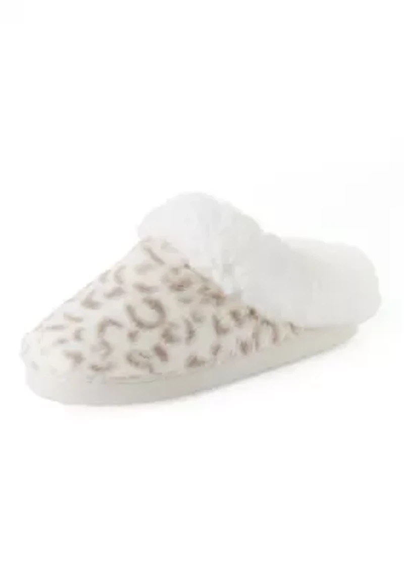 Women's Leopard Print Fur Clogs