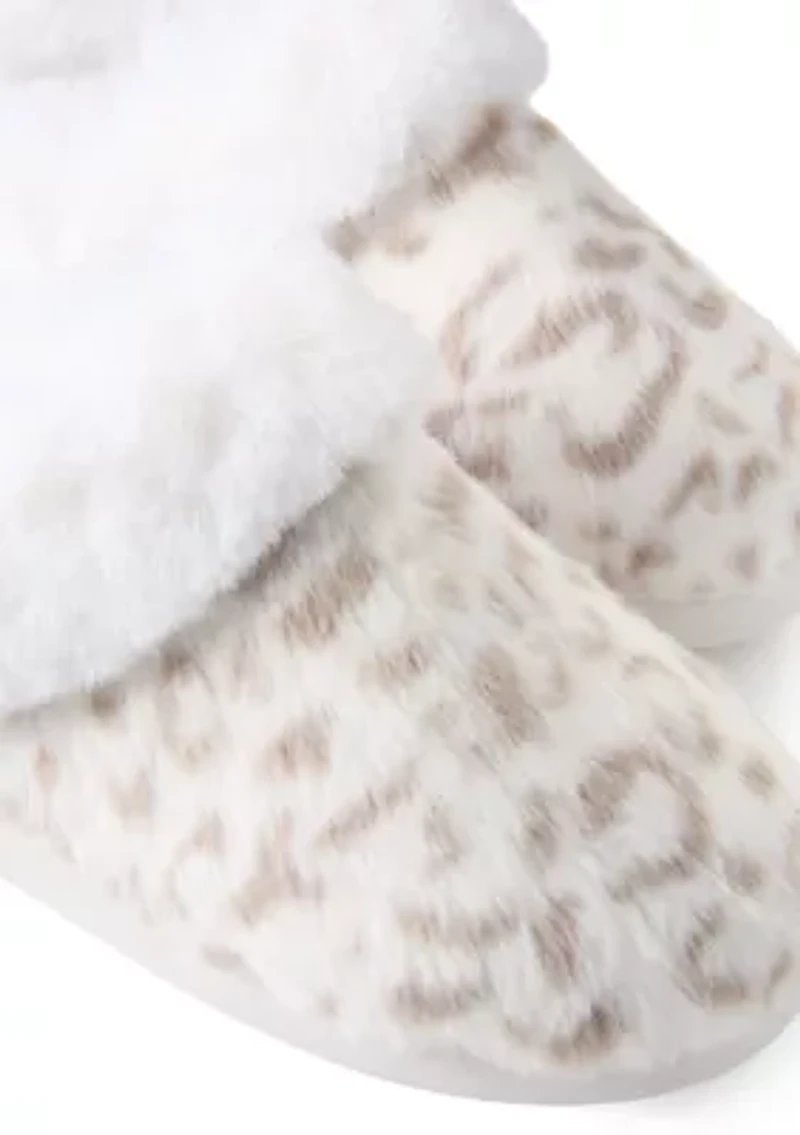 Women's Leopard Print Fur Clogs