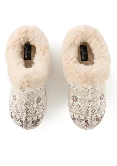 Fair Isle Knit Clog Slippers