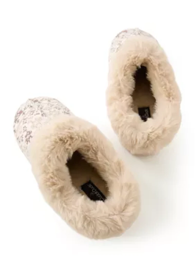 Fair Isle Knit Clog Slippers