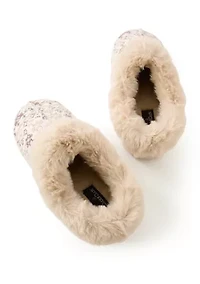 Fair Isle Knit Clog Slippers