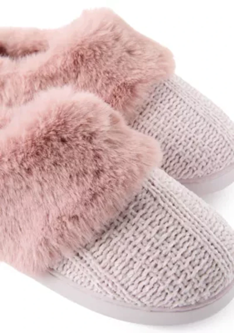 Chenille Texture Knit Clog Slippers