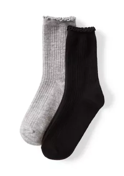 Vintage Heather Waffle Socks - 2-Pack