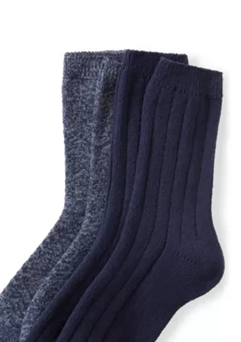 Women's Boot Textured Crew Socks Set