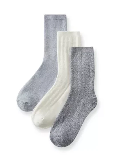 Women's Midweight Texture Crew Socks Set