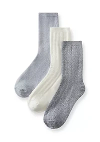 Women's Midweight Texture Crew Socks Set