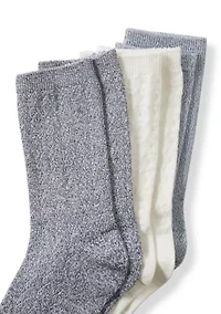 Women's Midweight Texture Crew Socks Set