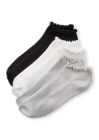 Fine Rib Lettuce Lowcut Socks - 3 Pack