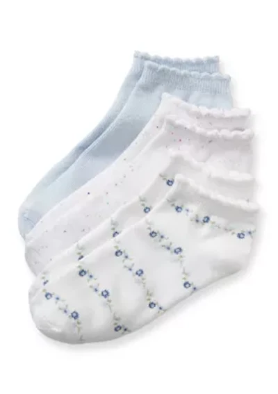 Floral Scallop Lowcut Socks - 3 pack
