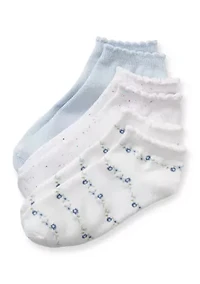 Floral Scallop Lowcut Socks - 3 pack