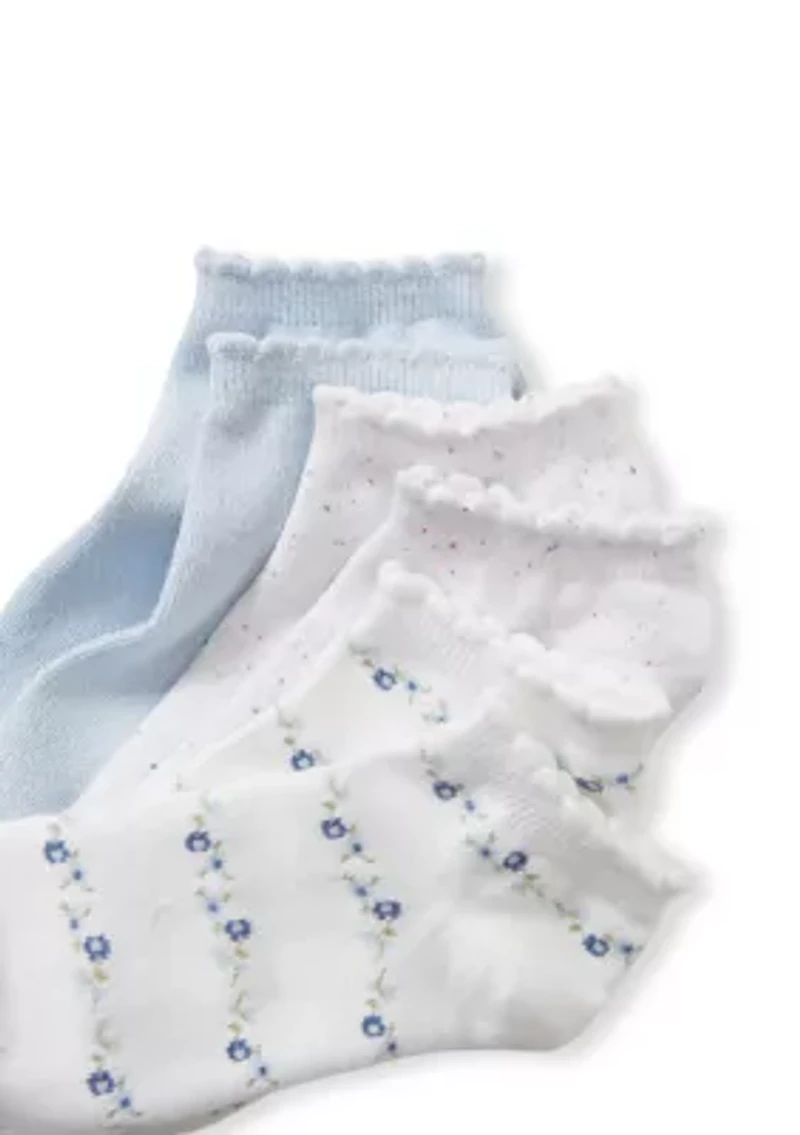 Floral Scallop Lowcut Socks - 3 pack